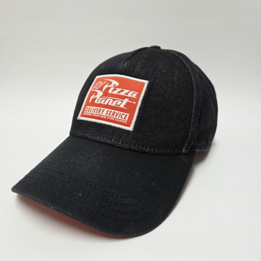 Disney Pixar Toy Story Pizza Planet Delivery Service Black Denim Baseball Hat